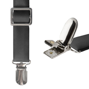 Solid KT Charcoal Suspenders - Hardware and Strap - Knotty Tie Co.