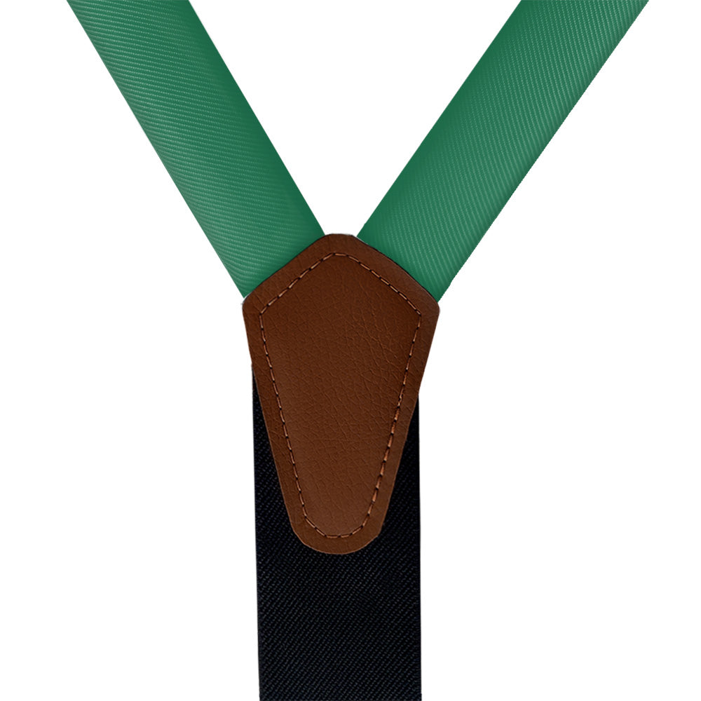 Solid KT Dark Green Suspenders - Vegan Leather Y-Back - Knotty Tie Co.