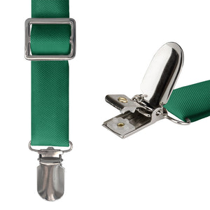 Solid KT Dark Green Suspenders - Hardware and Strap - Knotty Tie Co.