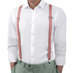 Solid KT Dusty Pink Suspenders - On Model Back View - Knotty Tie Co.