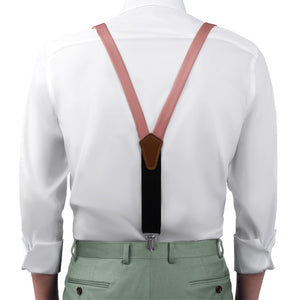 Solid KT Dusty Pink Suspenders - On Model Front View - Knotty Tie Co.