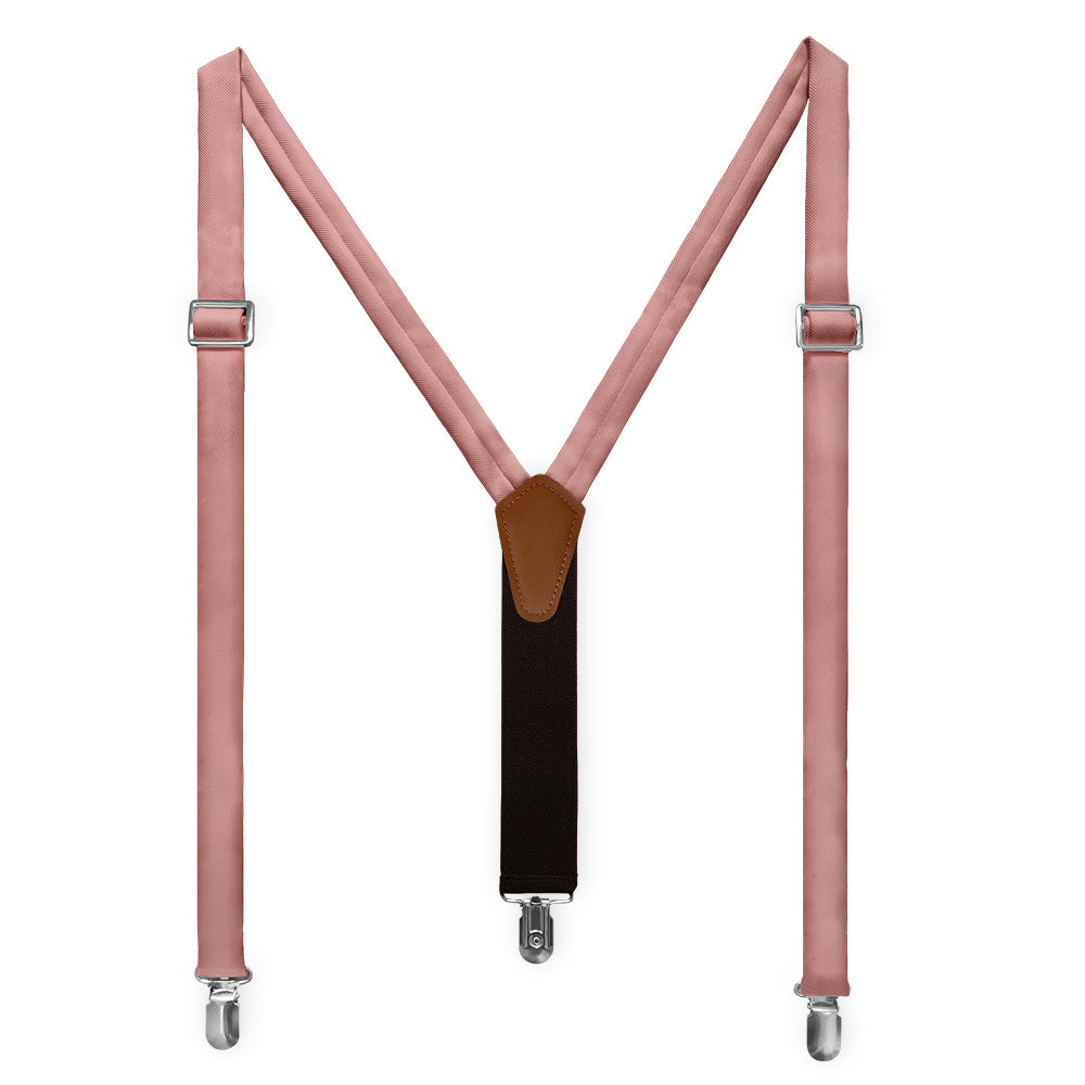 Solid KT Dusty Pink Suspenders - Full Front View - Knotty Tie Co.