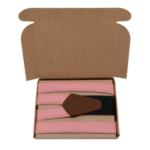 Solid KT Dusty Pink Suspenders - Kraft Gift Box Packaging - Knotty Tie Co.