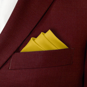 Solid KT Gold Pocket Square - Stairs Fold - Knotty Tie Co.