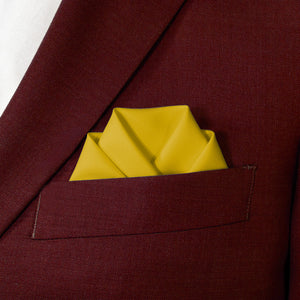 Solid KT Gold Pocket Square - Scalloped Fold - Knotty Tie Co.