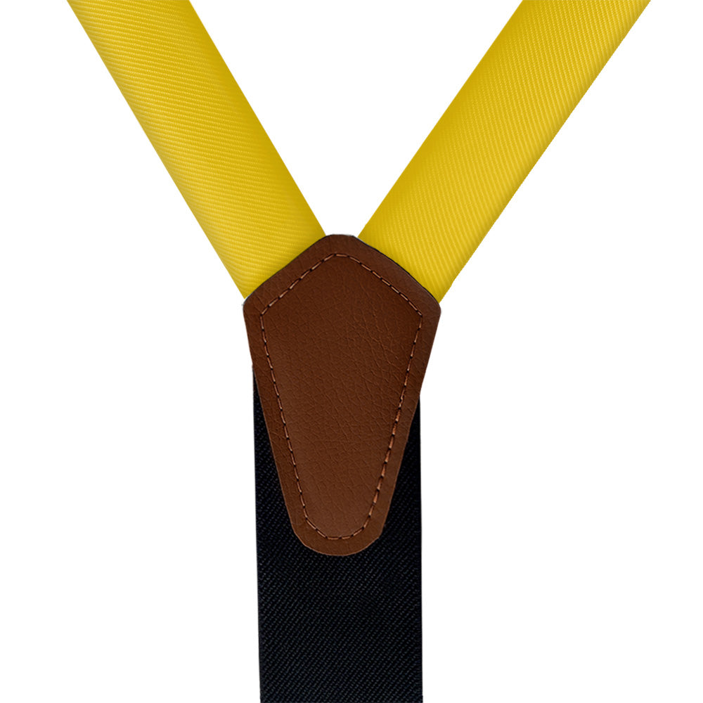 Solid KT Gold Suspenders - Vegan Leather Y-Back - Knotty Tie Co.