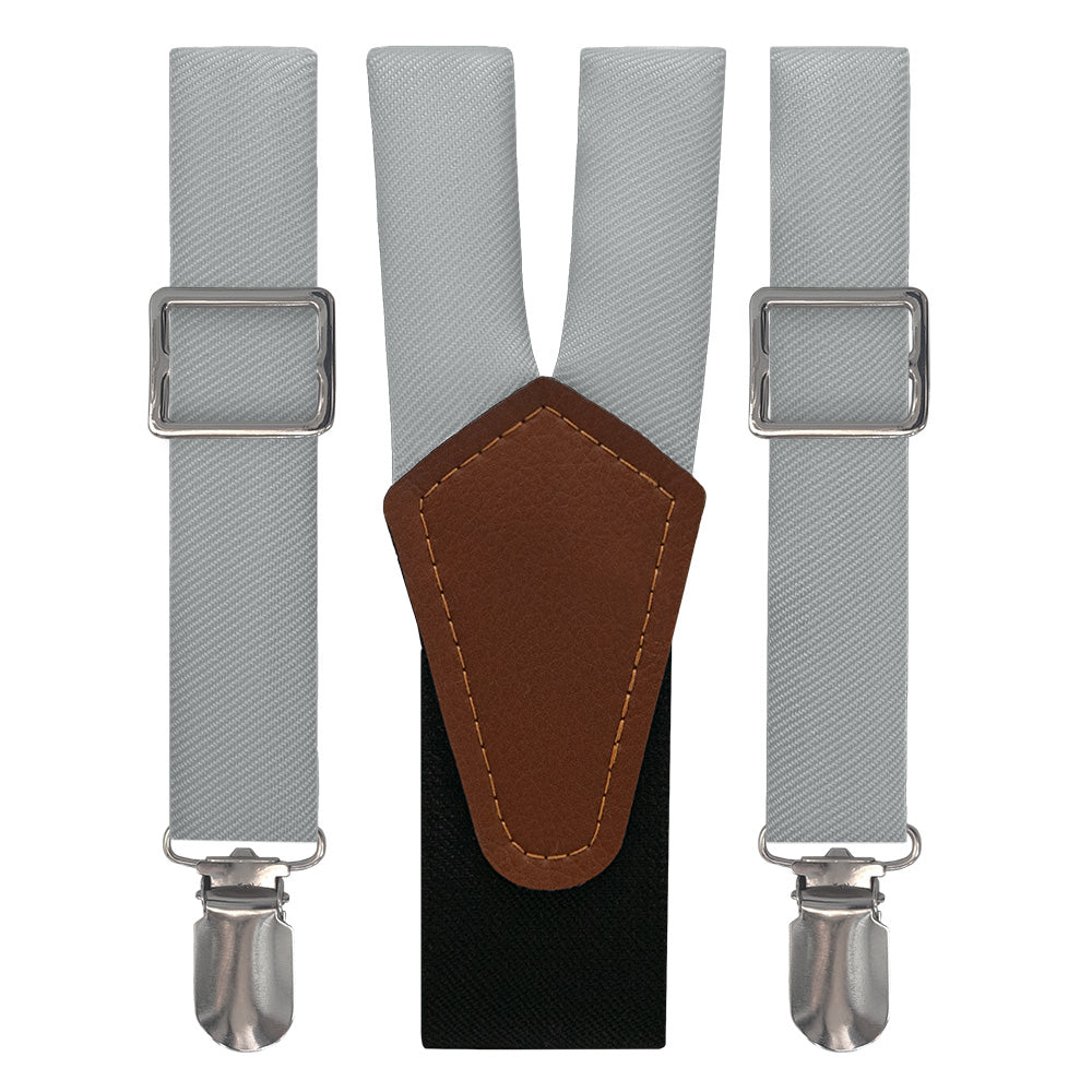 Solid KT Gray Suspenders - Main View - Knotty Tie Co.