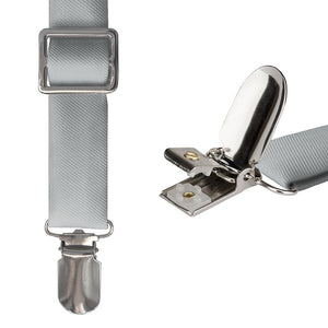 Solid KT Gray Suspenders - Hardware and Strap - Knotty Tie Co.