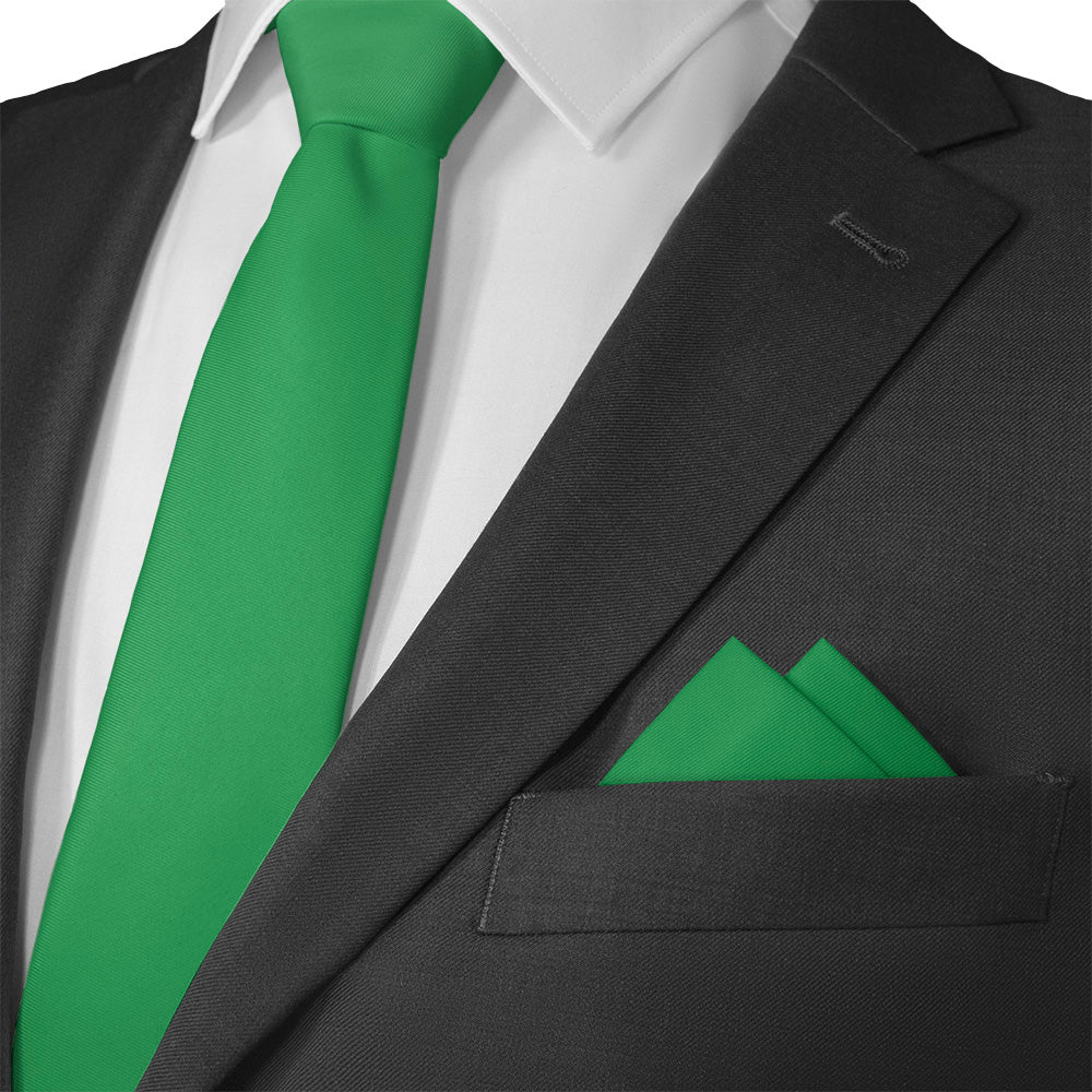 Solid KT Green Pocket Square - 12" Square - Knotty Tie Co.