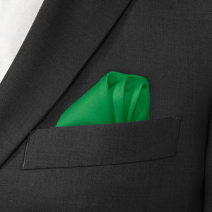 Solid KT Green Pocket Square - Wave Fold - Knotty Tie Co.