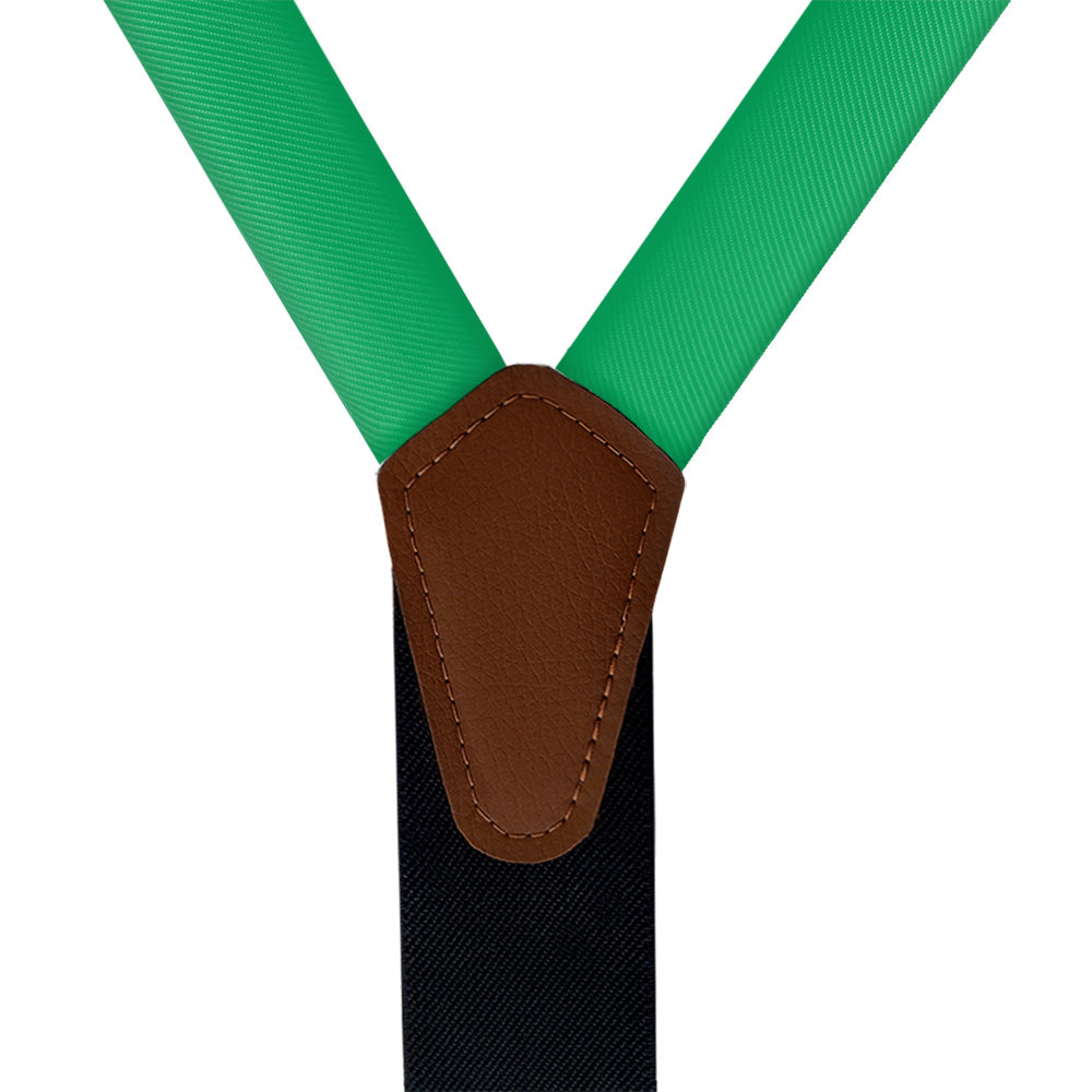 Solid KT Green Suspenders - Vegan Leather Y-Back - Knotty Tie Co.
