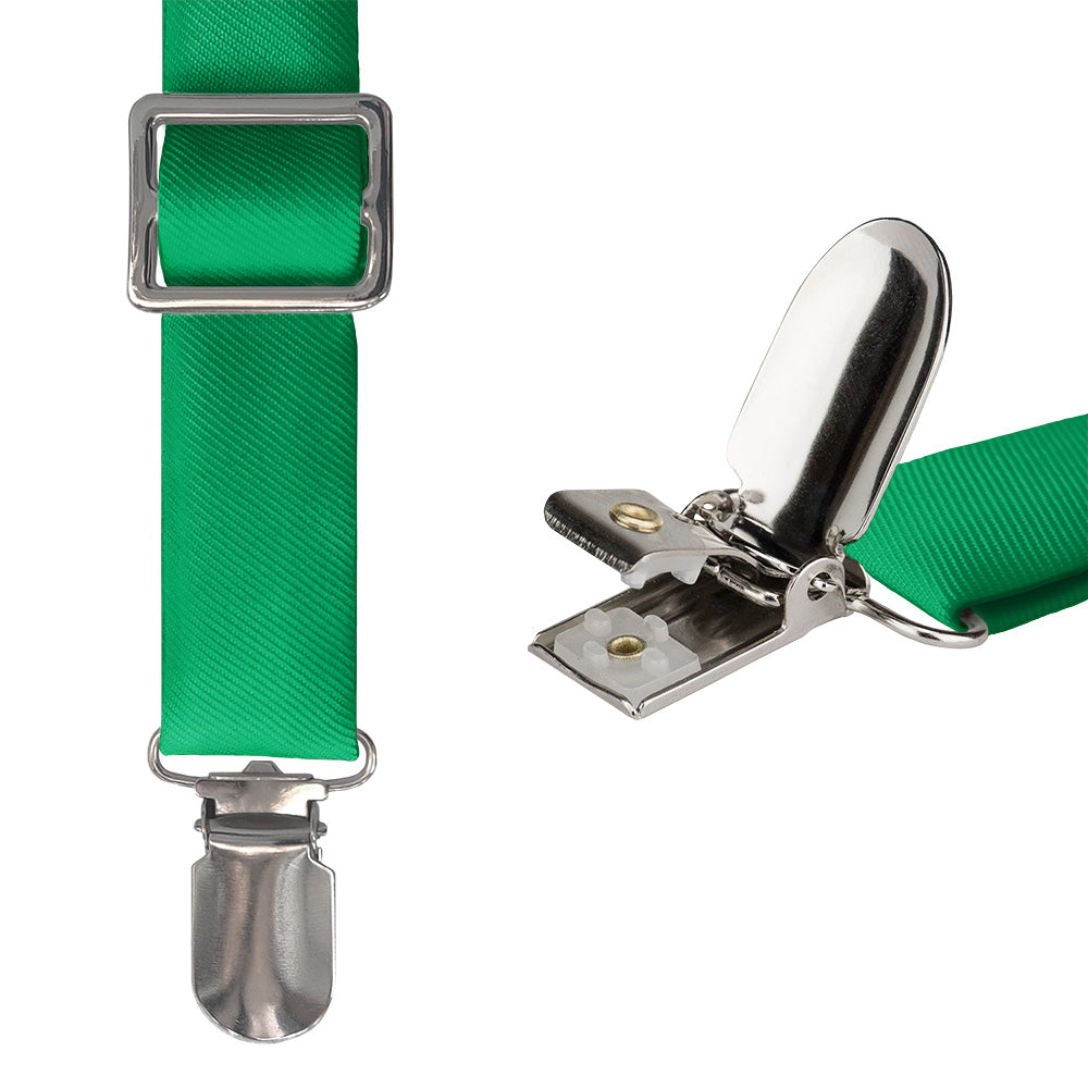 Solid KT Green Suspenders - Hardware and Strap - Knotty Tie Co.