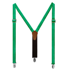Solid KT Green Suspenders - Full Front View - Knotty Tie Co.