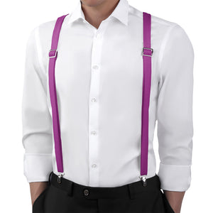 Solid KT Iris Suspenders - On Model Back View - Knotty Tie Co.