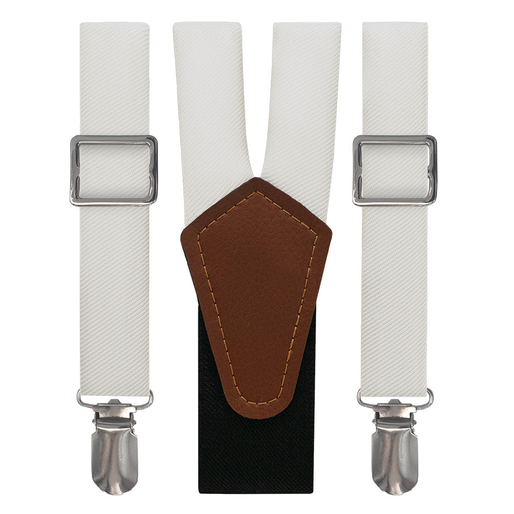 Solid KT Ivory Suspenders - Main View - Knotty Tie Co.