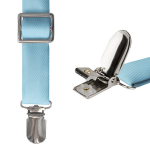 Solid KT Light Blue Suspenders - Hardware and Strap - Knotty Tie Co.