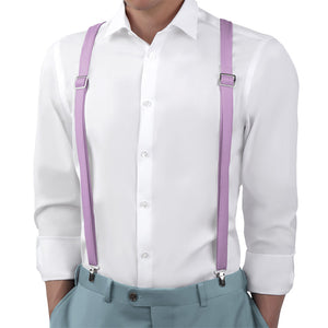 Solid KT Light Purple Suspenders - On Model Back View - Knotty Tie Co.