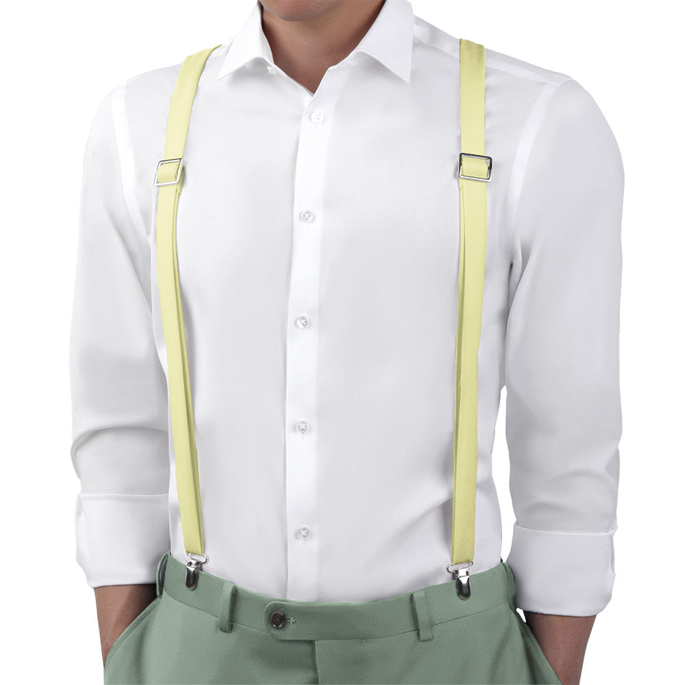 Solid KT Light Yellow Suspenders - Main View - Knotty Tie Co.