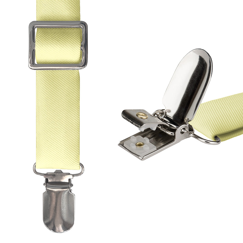 Solid KT Light Yellow Suspenders - Hardware and Strap - Knotty Tie Co.