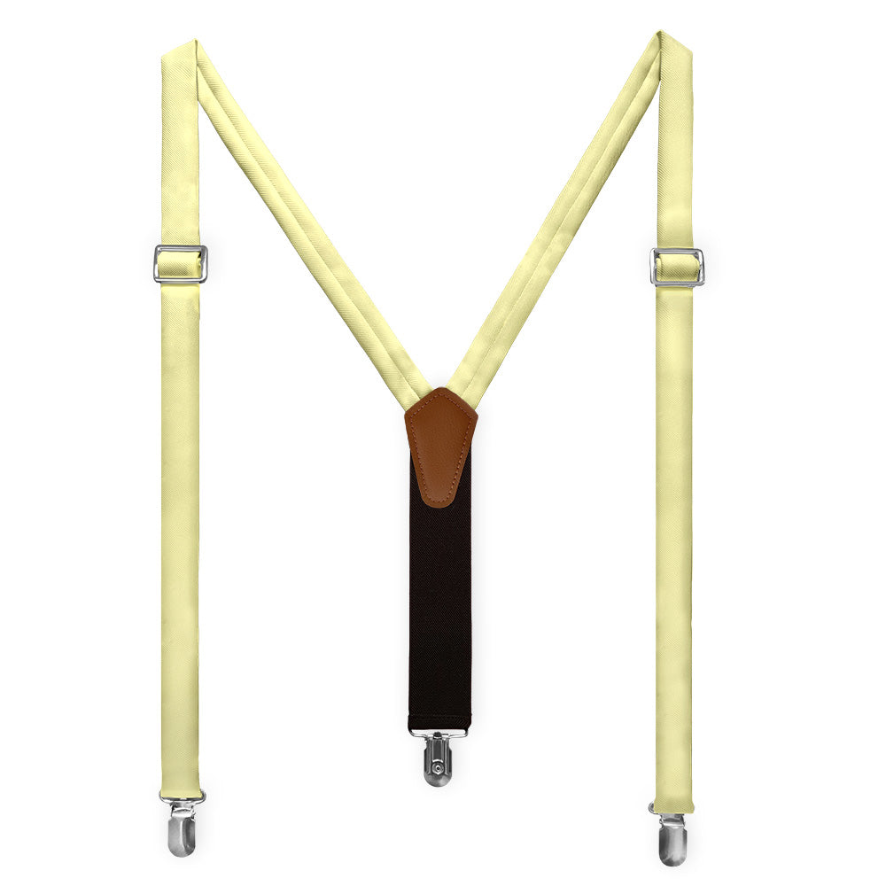 Solid KT Light Yellow Suspenders - Full Front View - Knotty Tie Co.