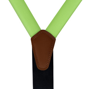 Solid KT Lime Suspenders - Vegan Leather Y-Back - Knotty Tie Co.