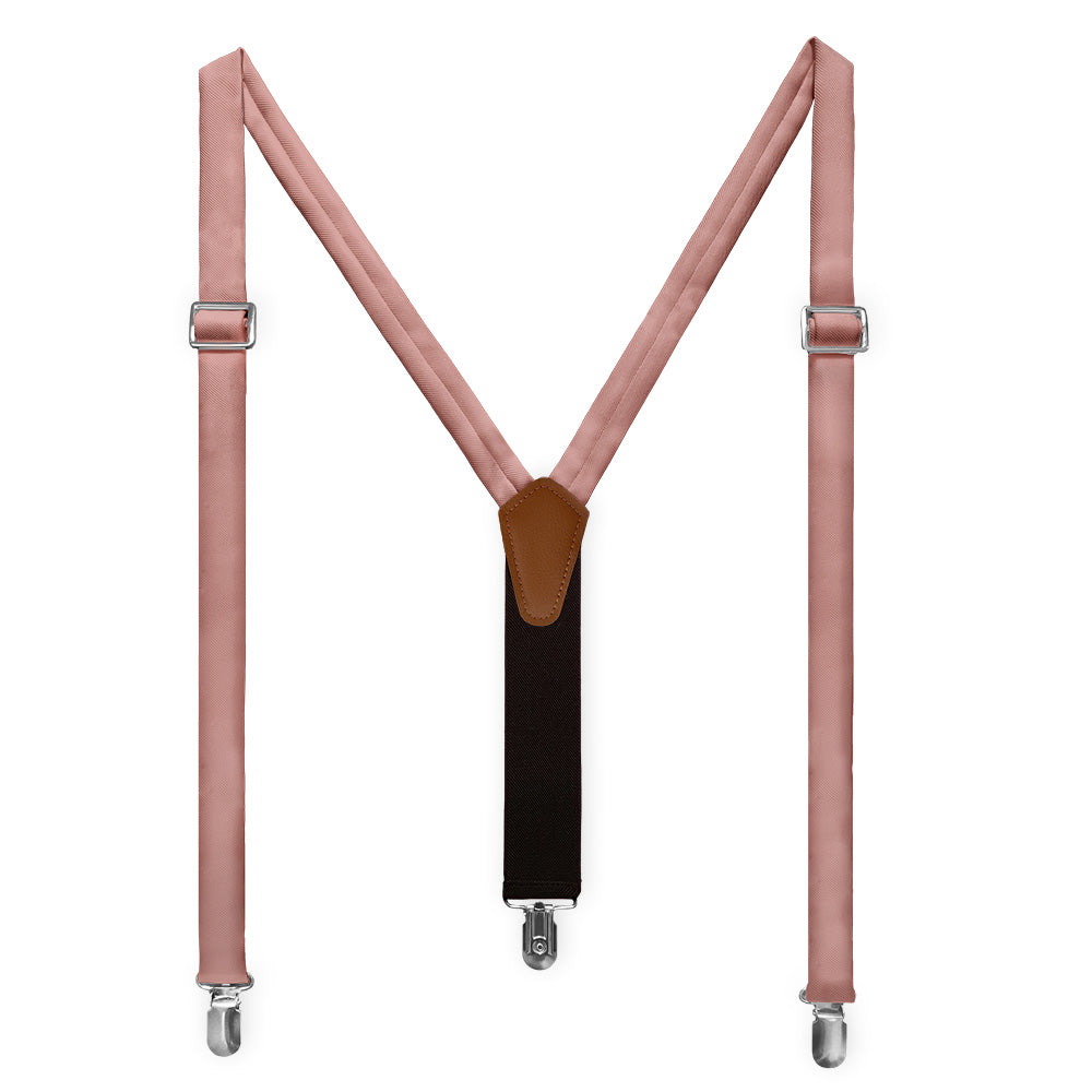 Solid KT Mauve Suspenders - Full Front View - Knotty Tie Co.