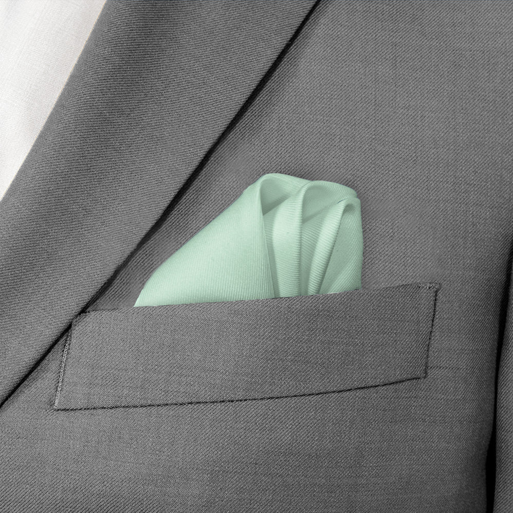 Solid KT Mint Pocket Square - Wave Fold - Knotty Tie Co.