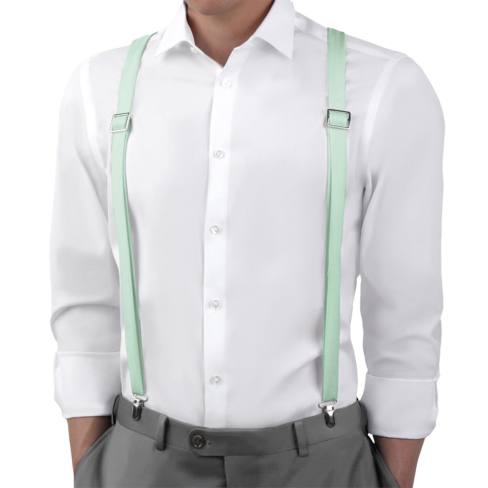 Solid KT Mint Suspenders - Main View - Knotty Tie Co.