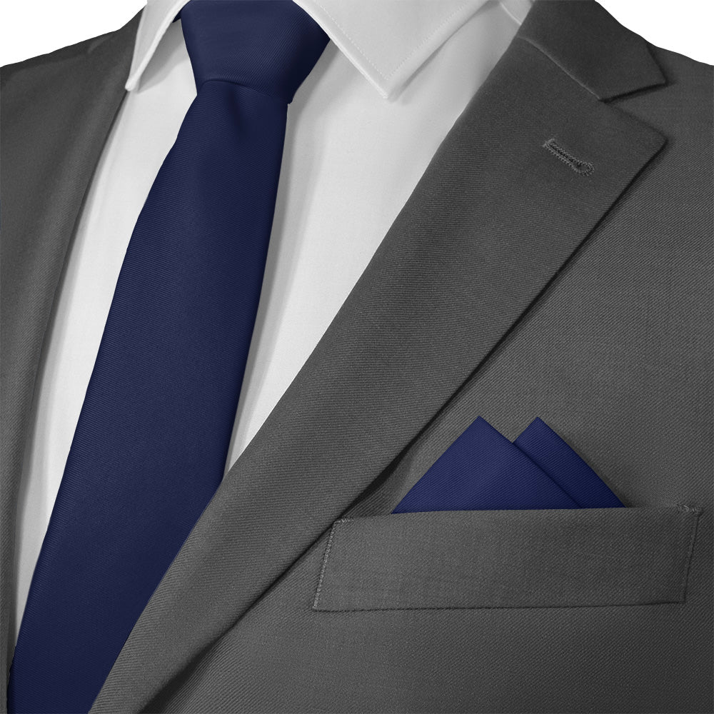 Solid KT Navy Pocket Square - 12" Square - Knotty Tie Co.