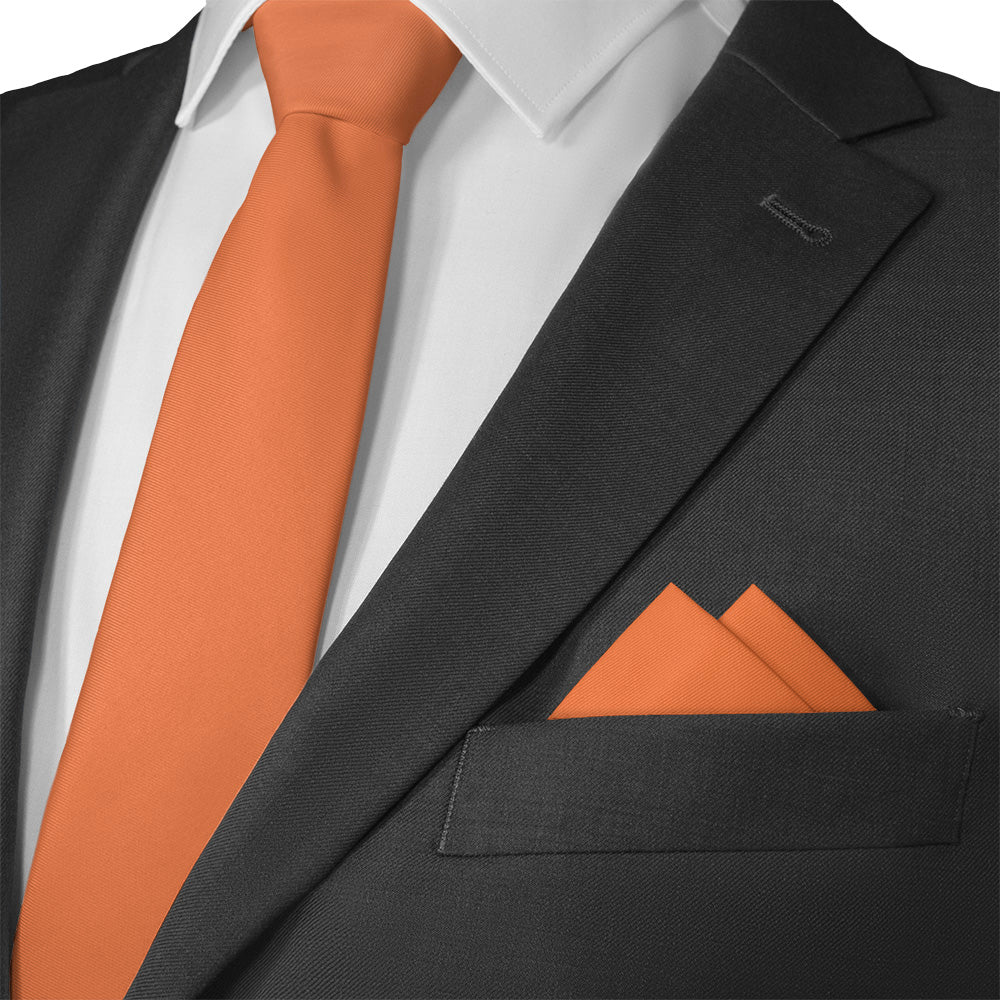 Solid KT Orange Pocket Square - 12" Square - Knotty Tie Co.