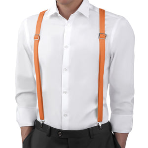 Solid KT Orange Suspenders - On Model Back View - Knotty Tie Co.