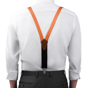 Solid KT Orange Suspenders - On Model Front View - Knotty Tie Co.