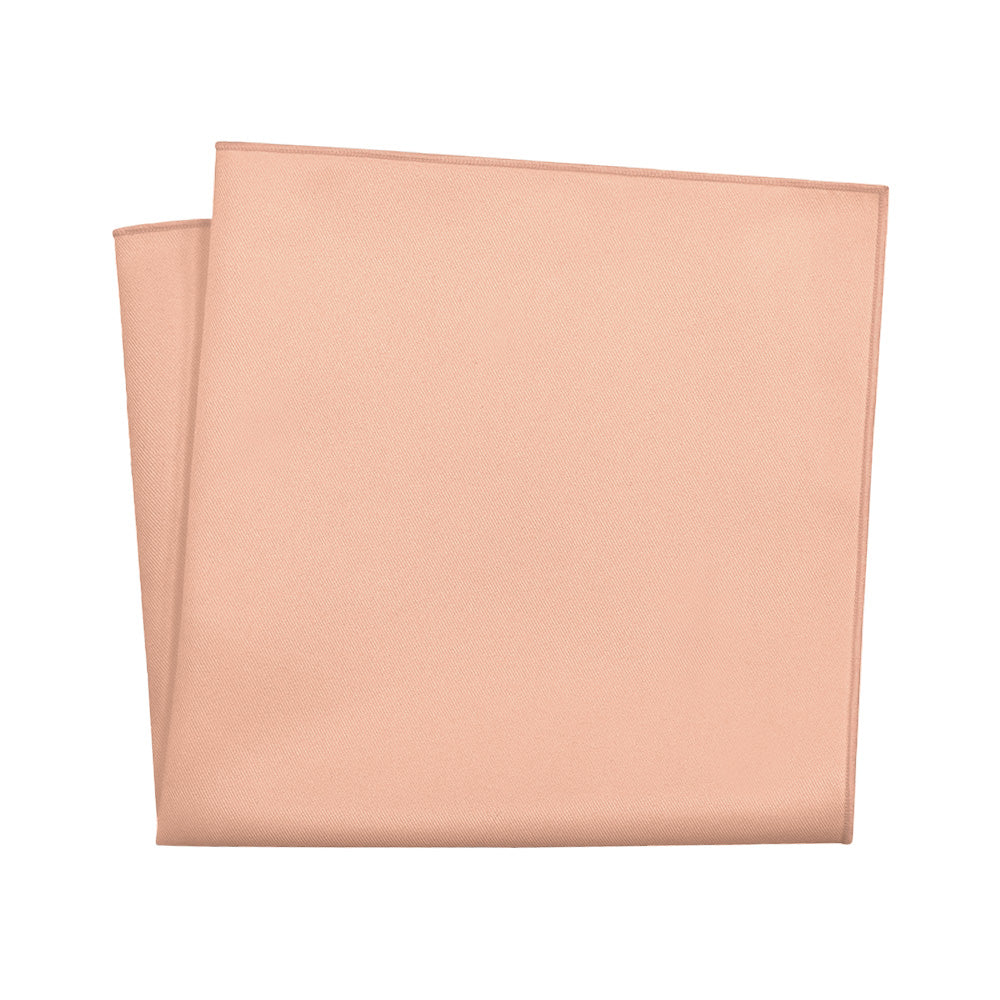 Solid KT Peach Pocket Square - 12" Square - Knotty Tie Co.