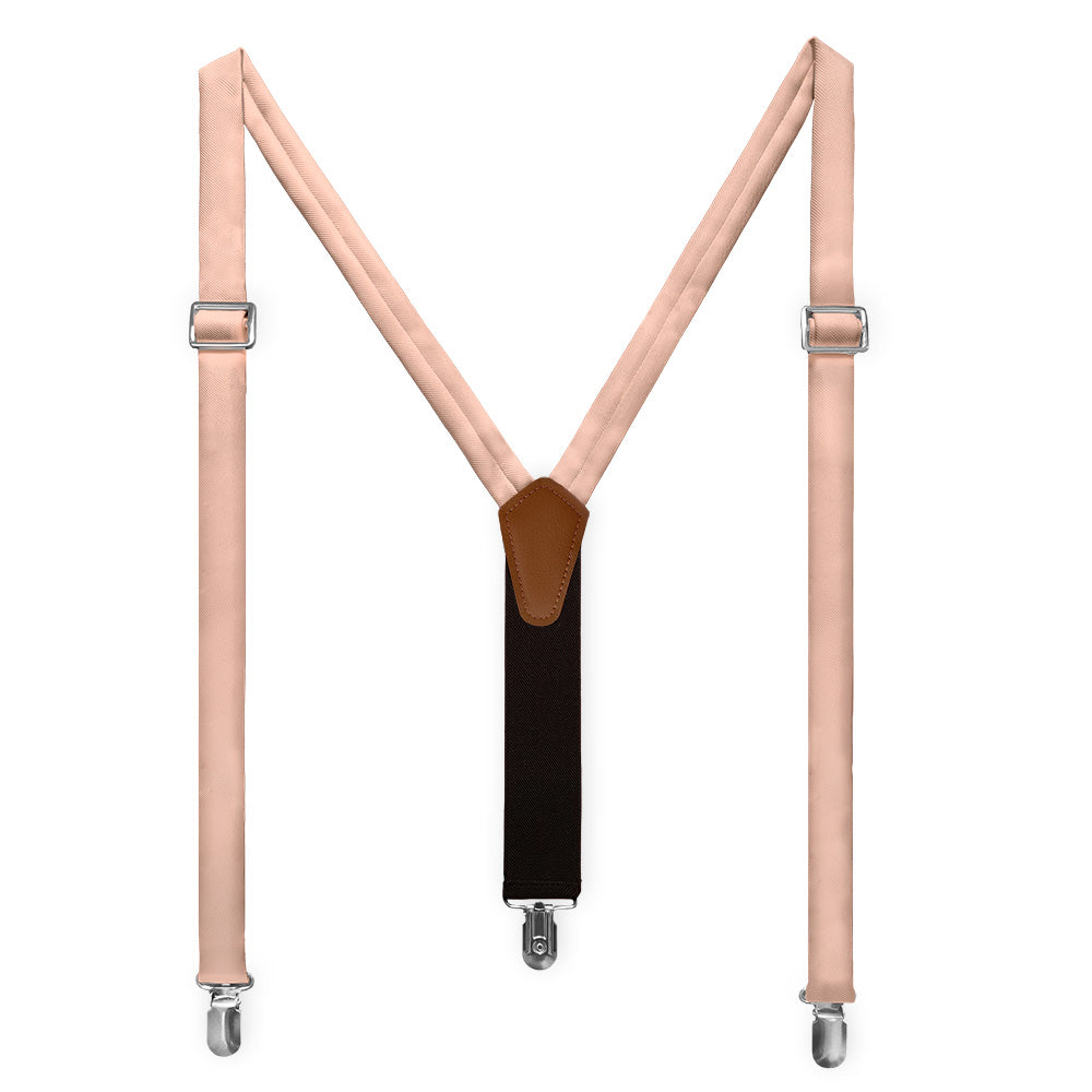 Solid KT Peach Suspenders - Full Front View - Knotty Tie Co.