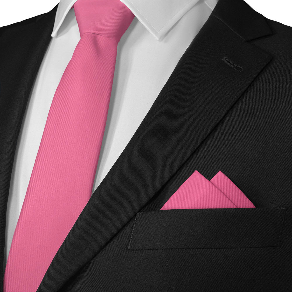 Solid KT Pink Pocket Square - 12" Square - Knotty Tie Co.