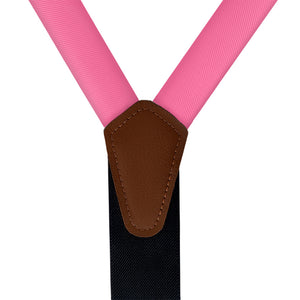 Solid KT Pink Suspenders - Vegan Leather Y-Back - Knotty Tie Co.