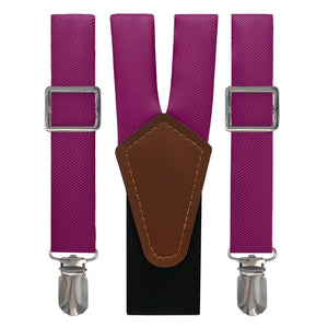 Solid KT Plum Suspenders - Main View - Knotty Tie Co.