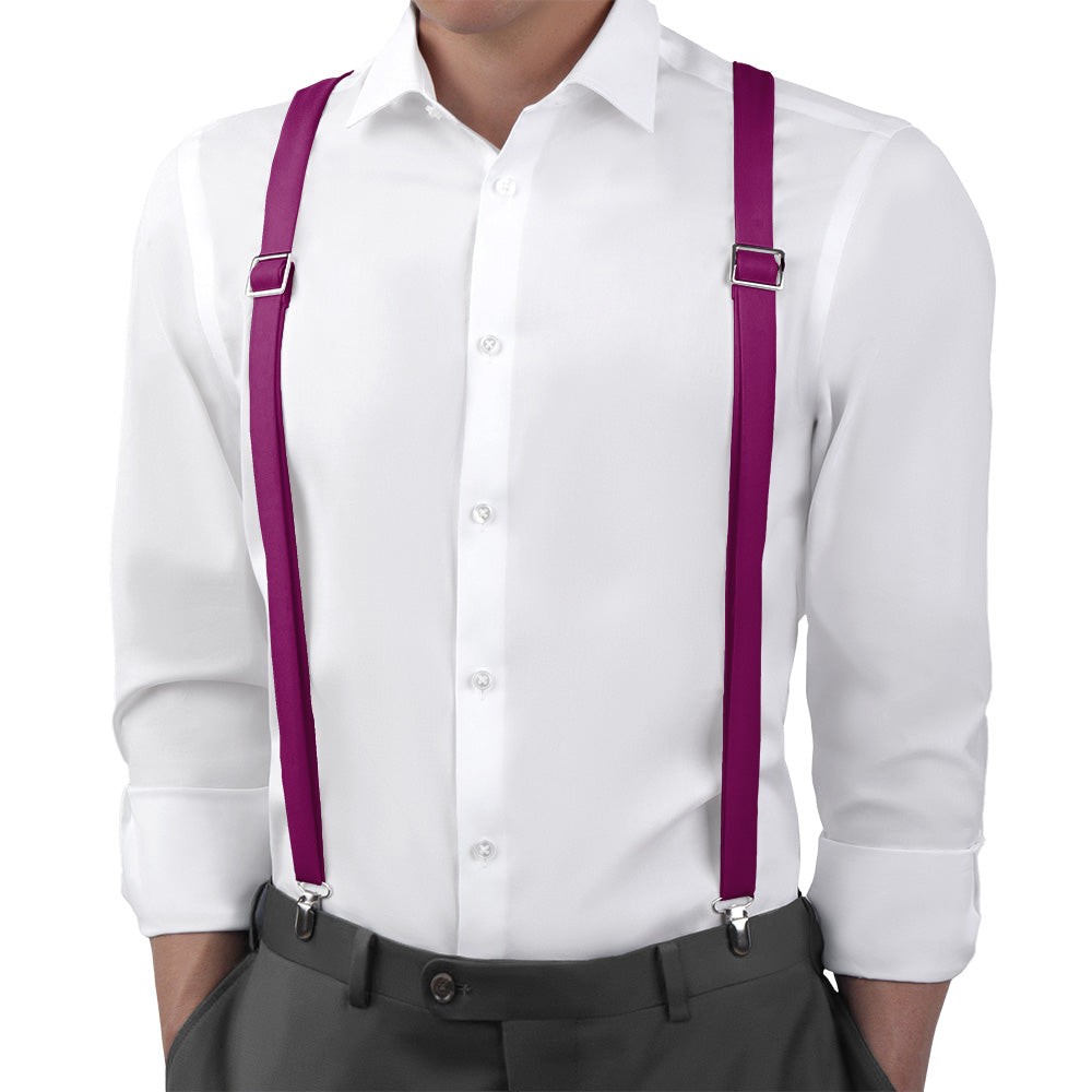 Solid KT Plum Suspenders - Main View - Knotty Tie Co.