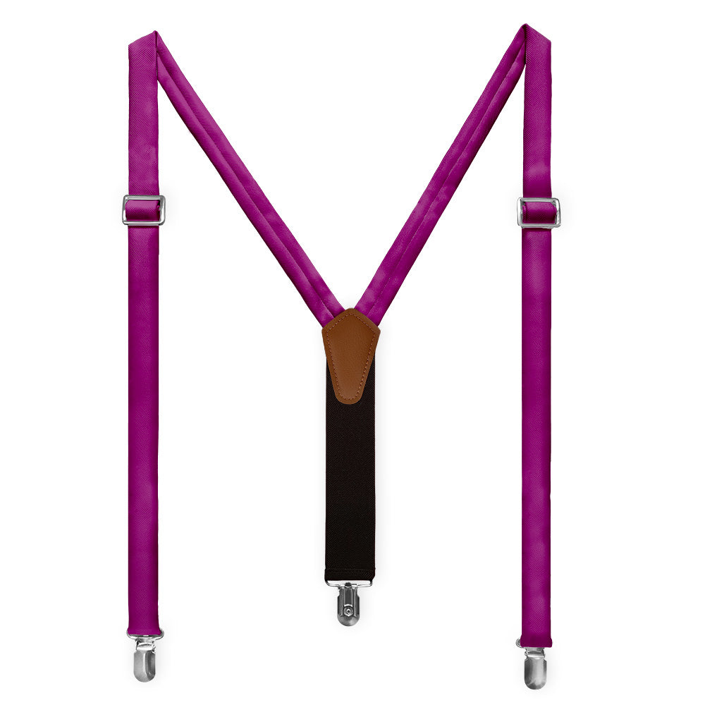 Solid KT Plum Suspenders - Full Front View - Knotty Tie Co.