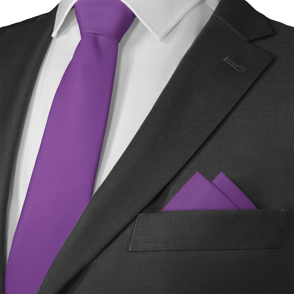 Solid KT Purple Pocket Square - 12" Square - Knotty Tie Co.