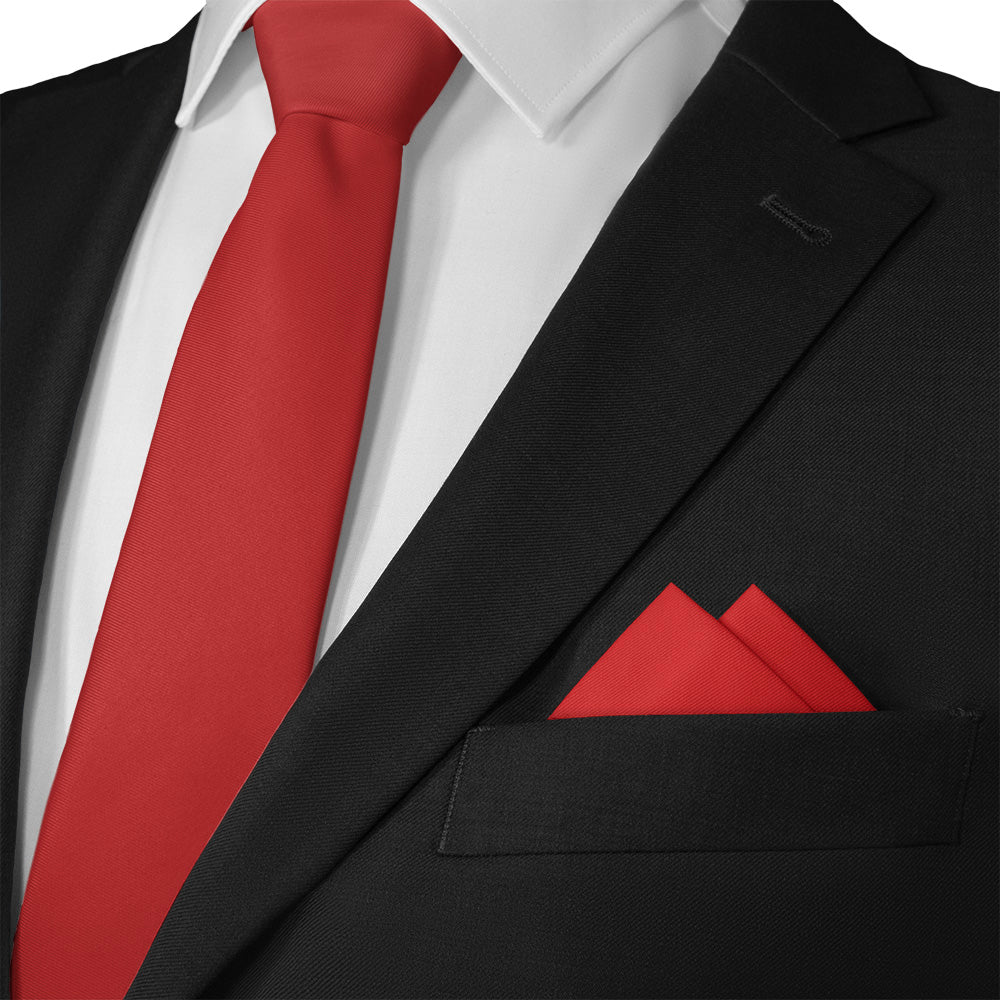 Solid KT Red Pocket Square - 12" Square - Knotty Tie Co.