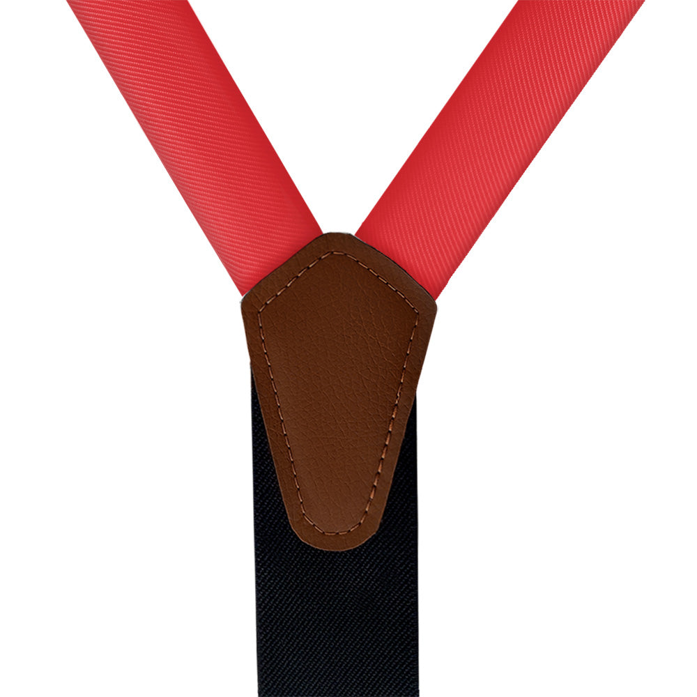 Solid KT Red Suspenders - Vegan Leather Y-Back - Knotty Tie Co.