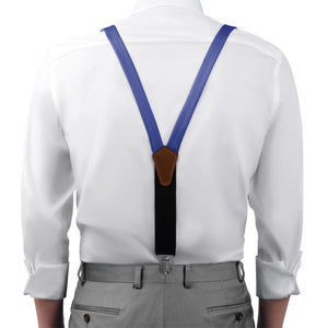 Solid KT Royal Blue Suspenders - On Model Front View - Knotty Tie Co.