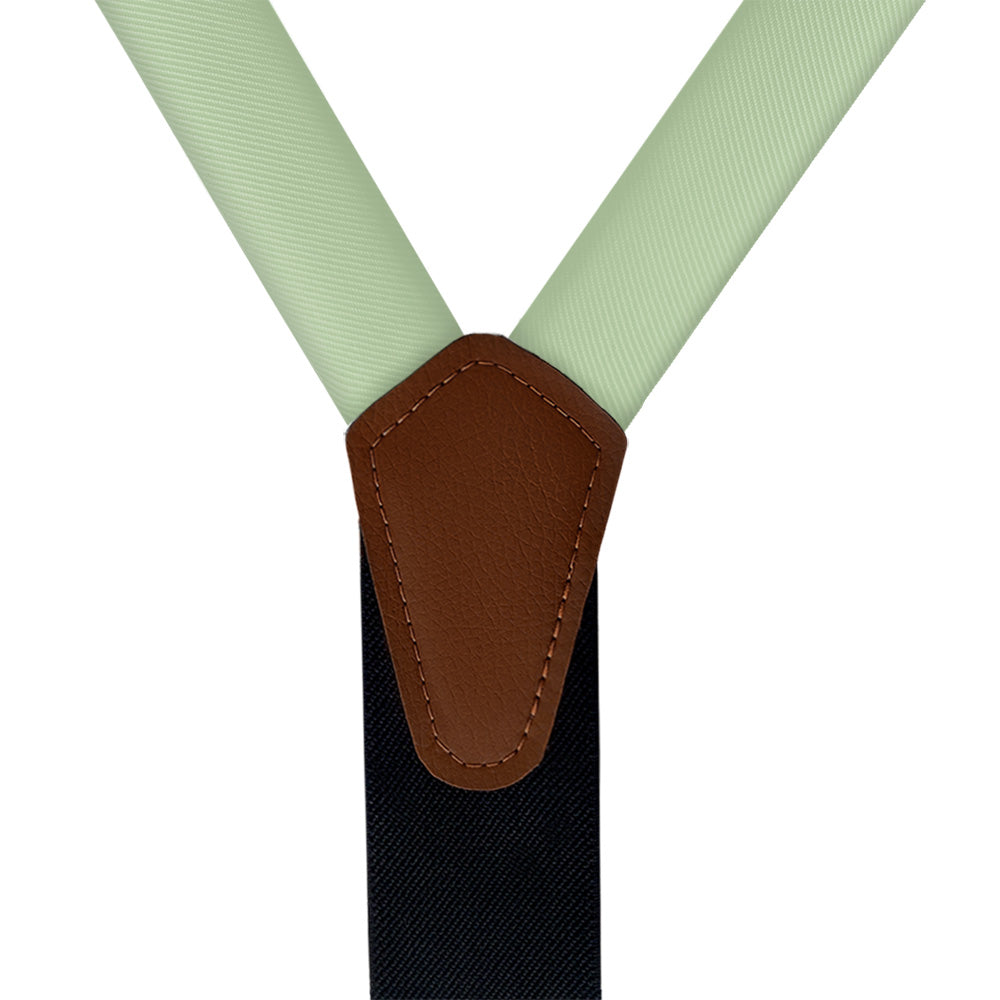 Solid KT Sage Green Suspenders - Vegan Leather Y-Back - Knotty Tie Co.