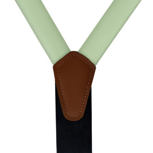 Solid KT Sage Green Suspenders - Vegan Leather Y-Back - Knotty Tie Co.