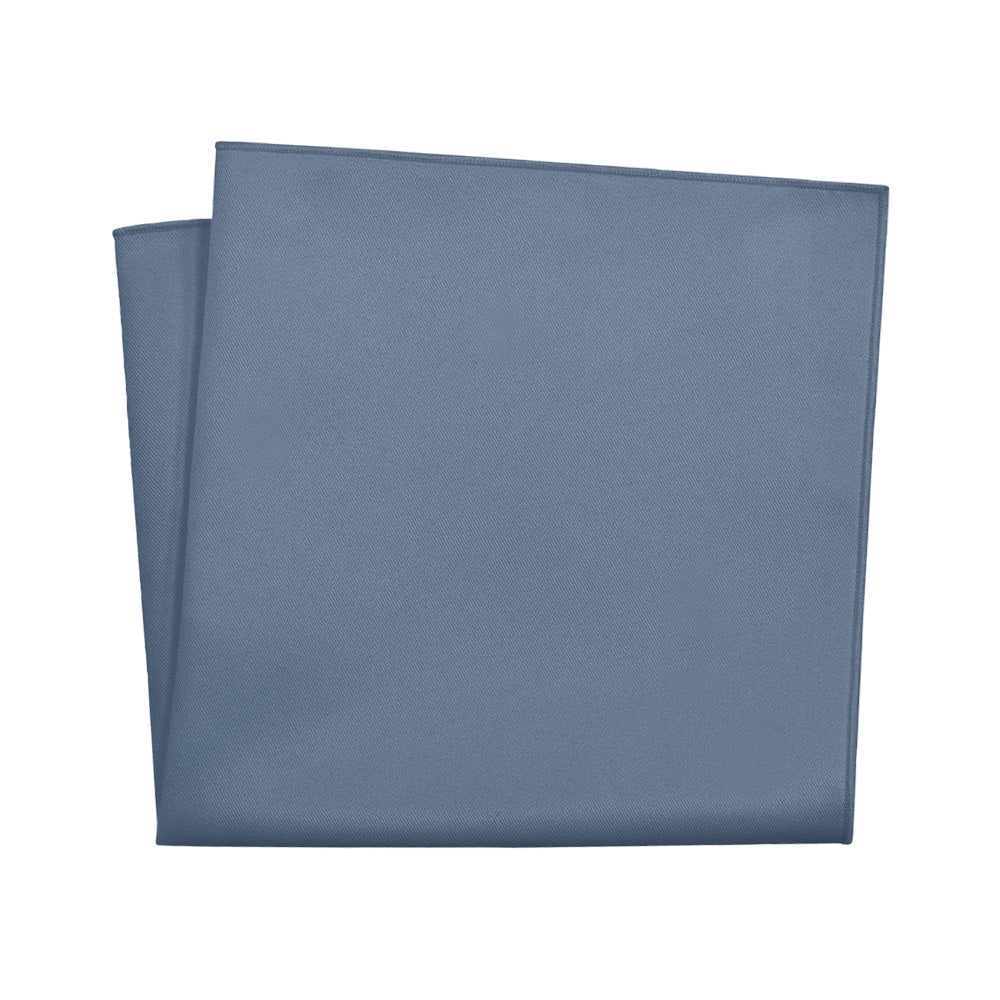 Solid KT Steel Blue Pocket Square - 12" Square - Knotty Tie Co.