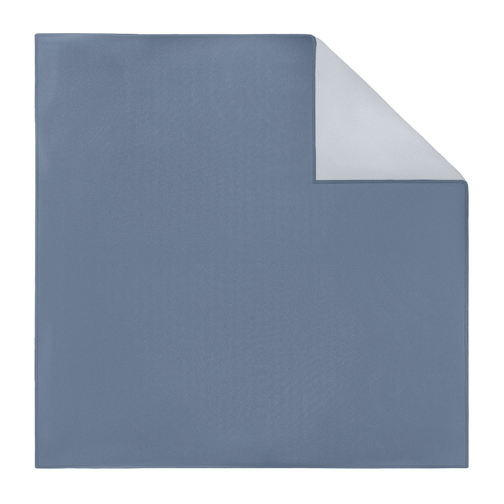 Solid KT Steel Blue Pocket Square - Printed - Knotty Tie Co.