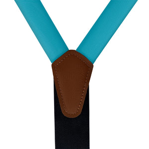 Solid KT Teal Suspenders - Vegan Leather Y-Back - Knotty Tie Co.