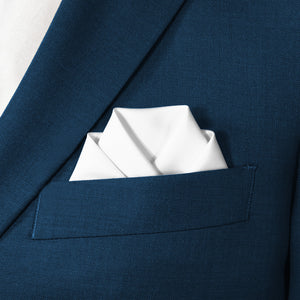 Solid KT White Pocket Square - Scalloped Fold - Knotty Tie Co.