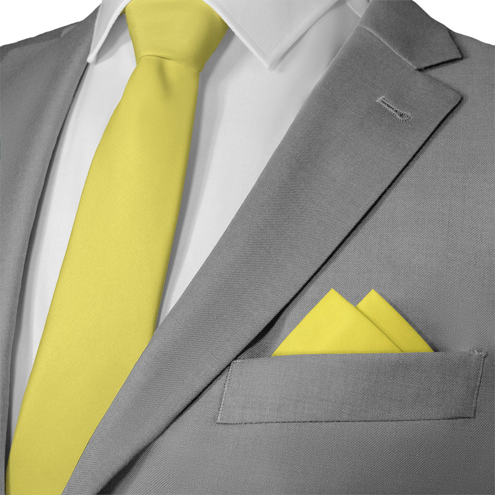 Solid KT Yellow Pocket Square - 12" Square - Knotty Tie Co.